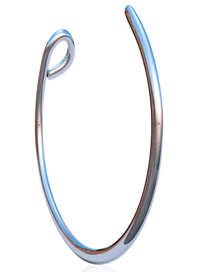 BILIBOOM 925 Sterling Silver Fake Nose Ring - Faux Nose Hoop Piercing 20G 7mm - Non Pierced Nose Jewelry for Women & Men - Handmade Smooth Silver Fake Hoop - Comfortable Clip On Look Nose Piercing Style - Image 5